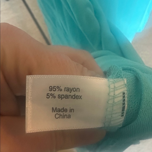 Lane Bryant Turquoise V-Neck Tee - Picture 5 of 5